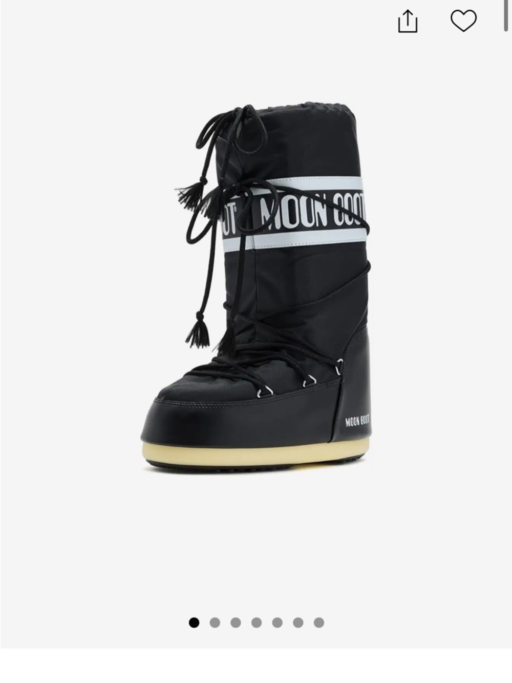 Moon Boot Black and White Tall Lace-Up Snow Boot